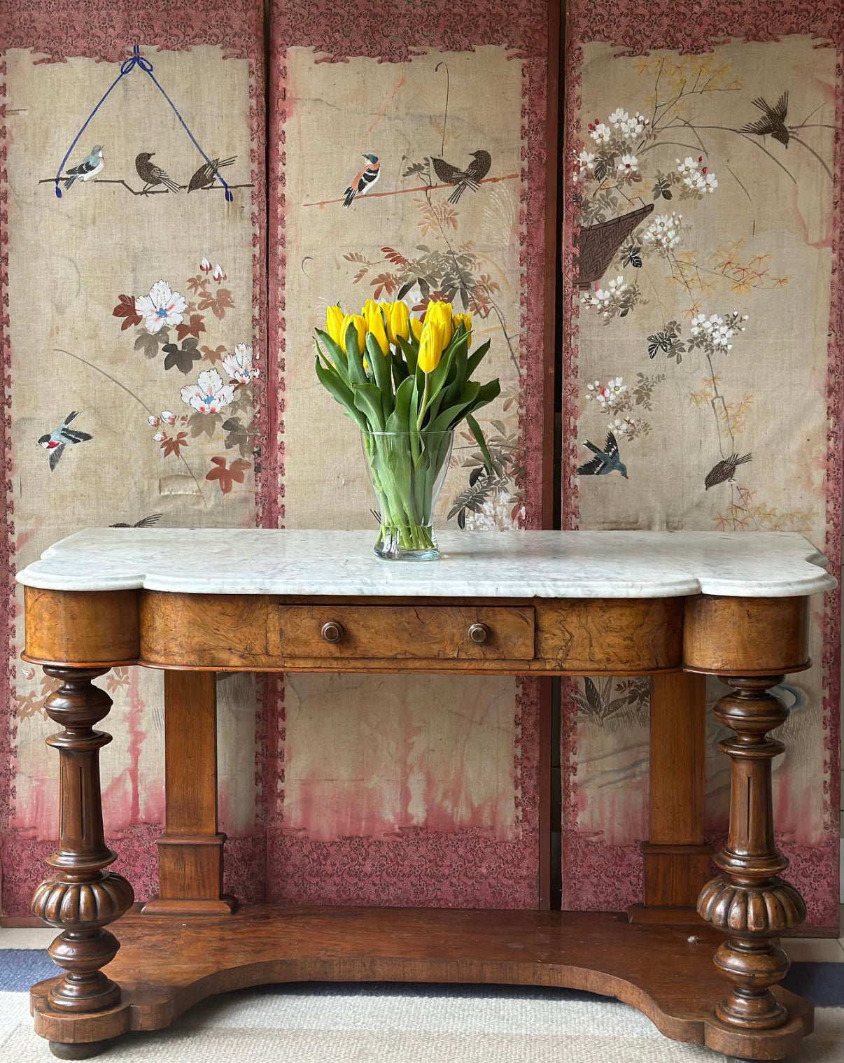 A Stunning Pollard Oak Washstand with marble top