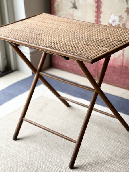 Faux Bamboo Folding Campaign Table