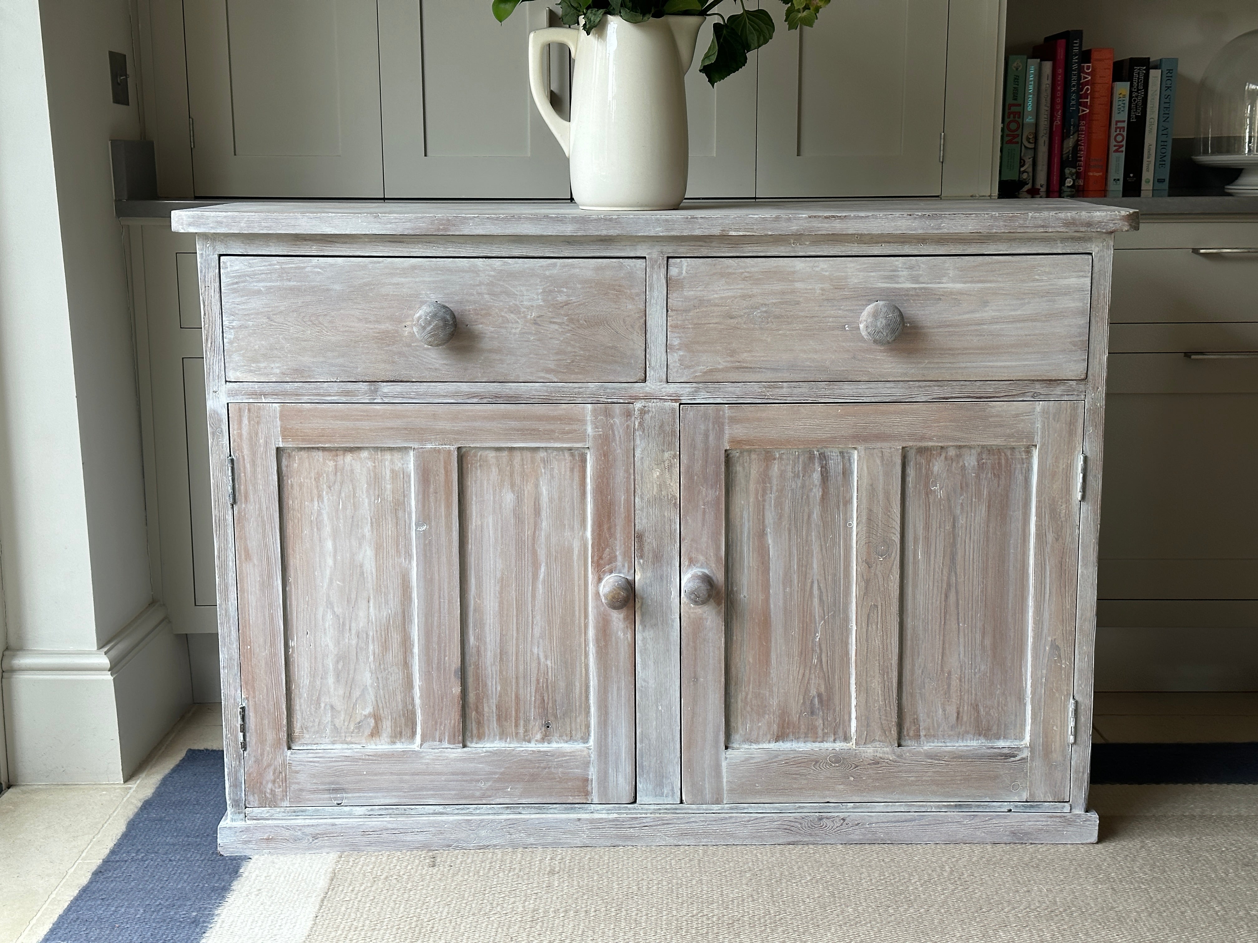 Large Lime Washed Pine Dresser Base