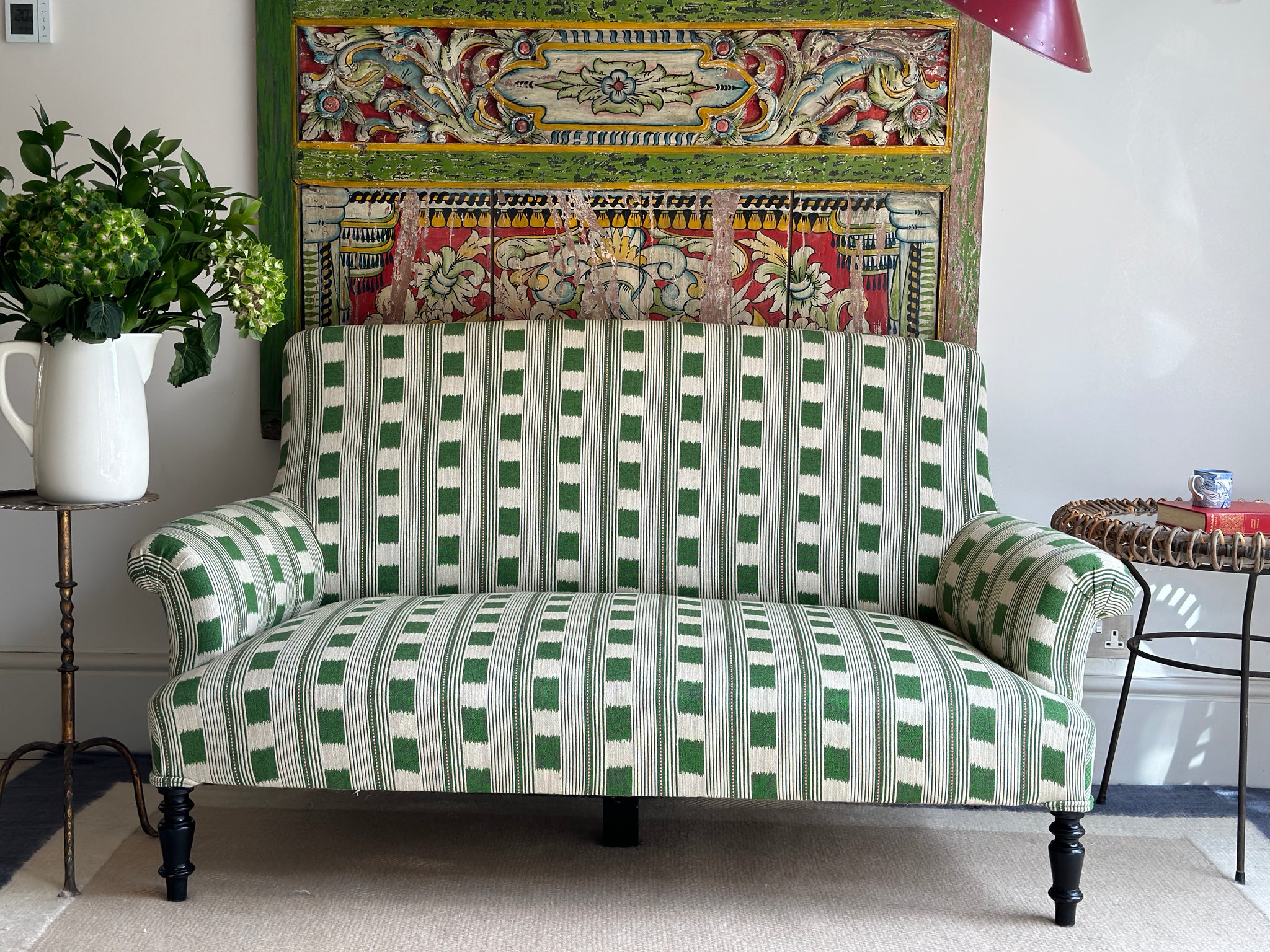 Small French Sofa in Lost and Found Green