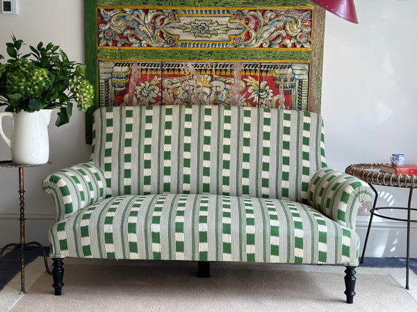 Small French Sofa in Lost and Found Green