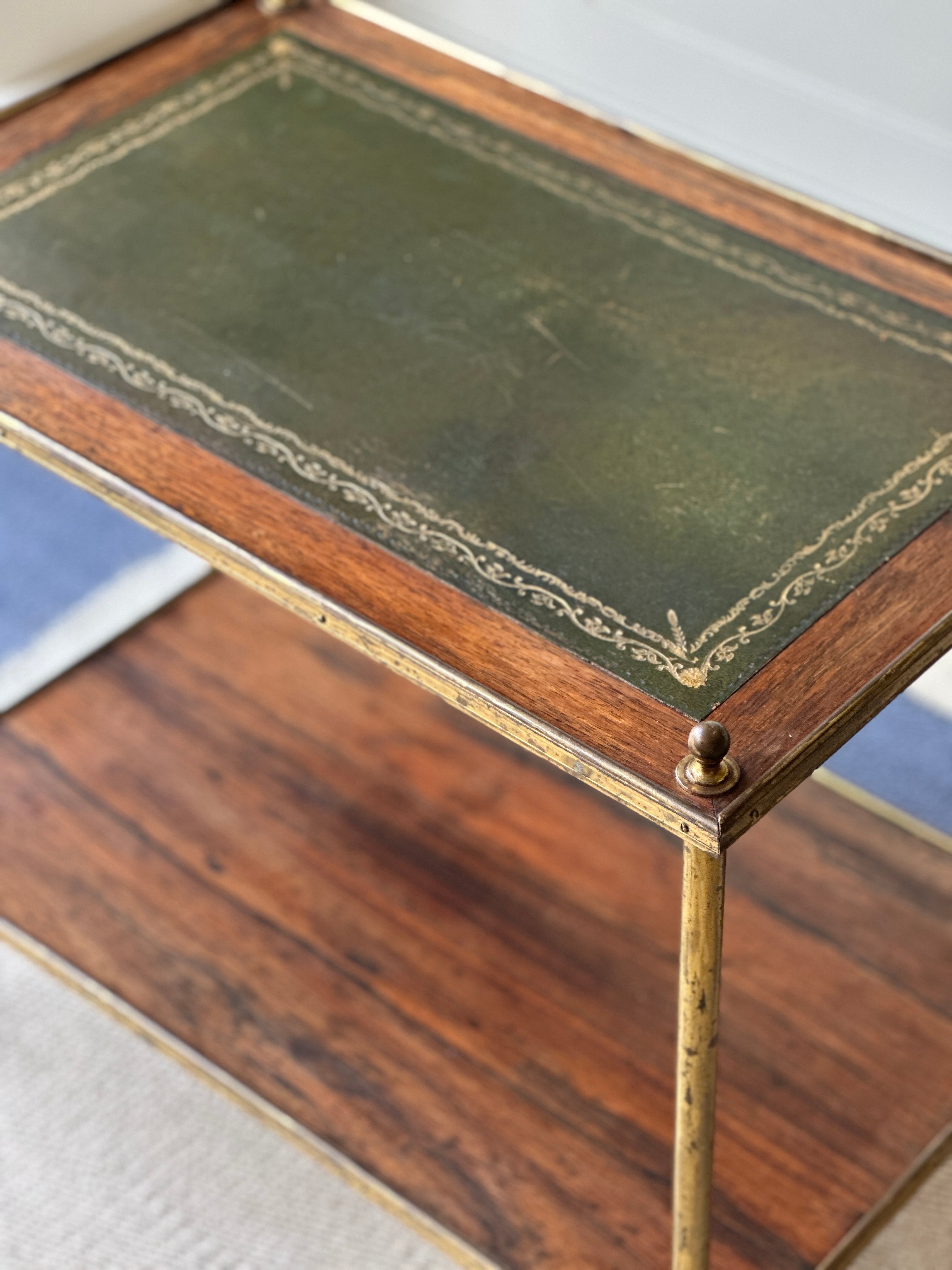 Stunning Brass & Rosewood Brass Etagere