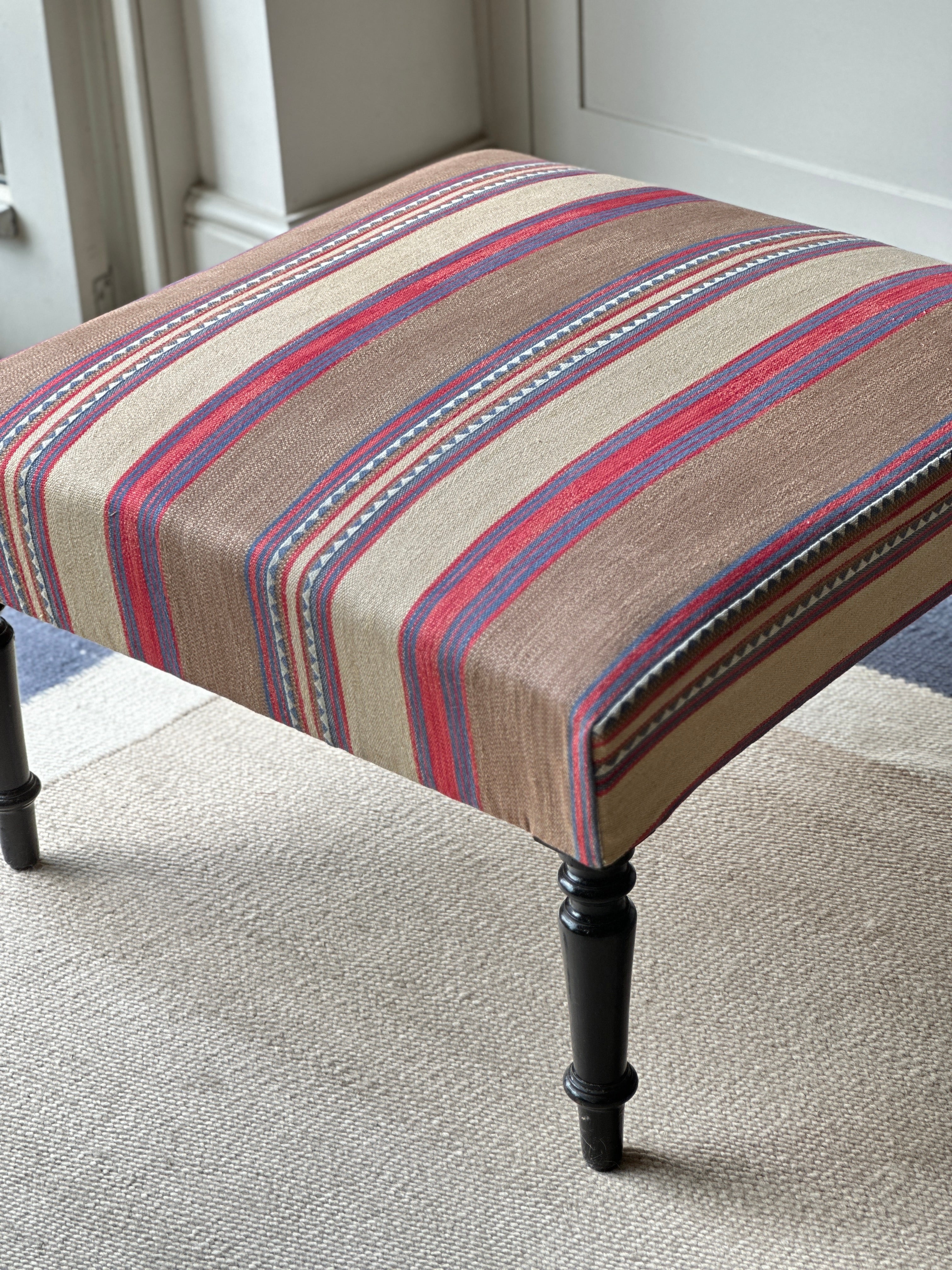 Charming C19th French Footstool in Andrew Martin