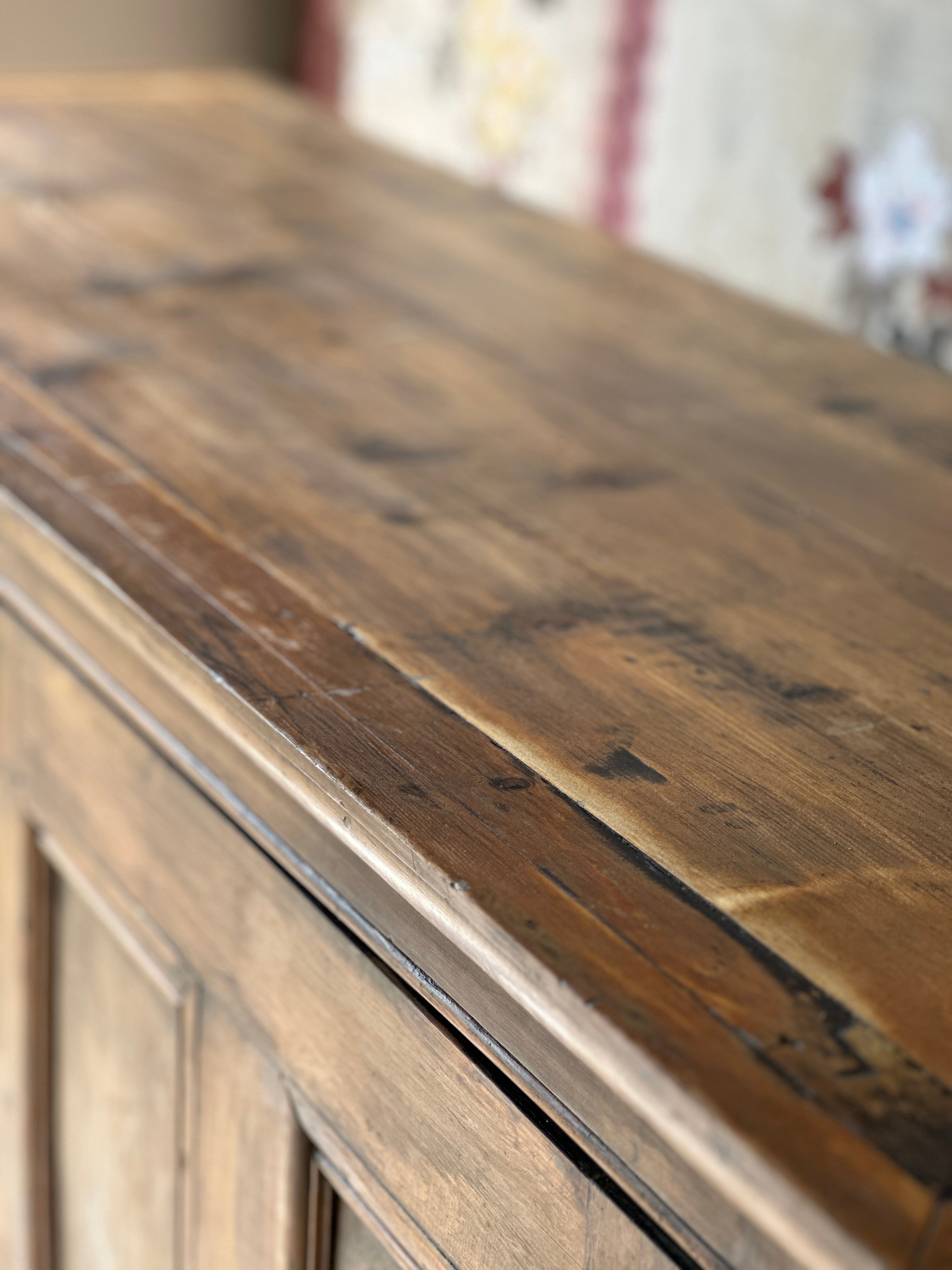 Large Vintage Pine Laundry Cupboard