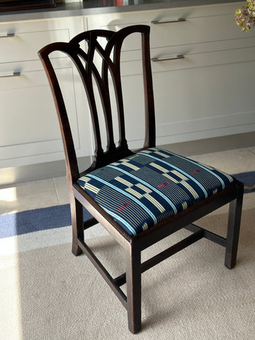 Georgian Mahogany Chair with Baule Cloth Seat