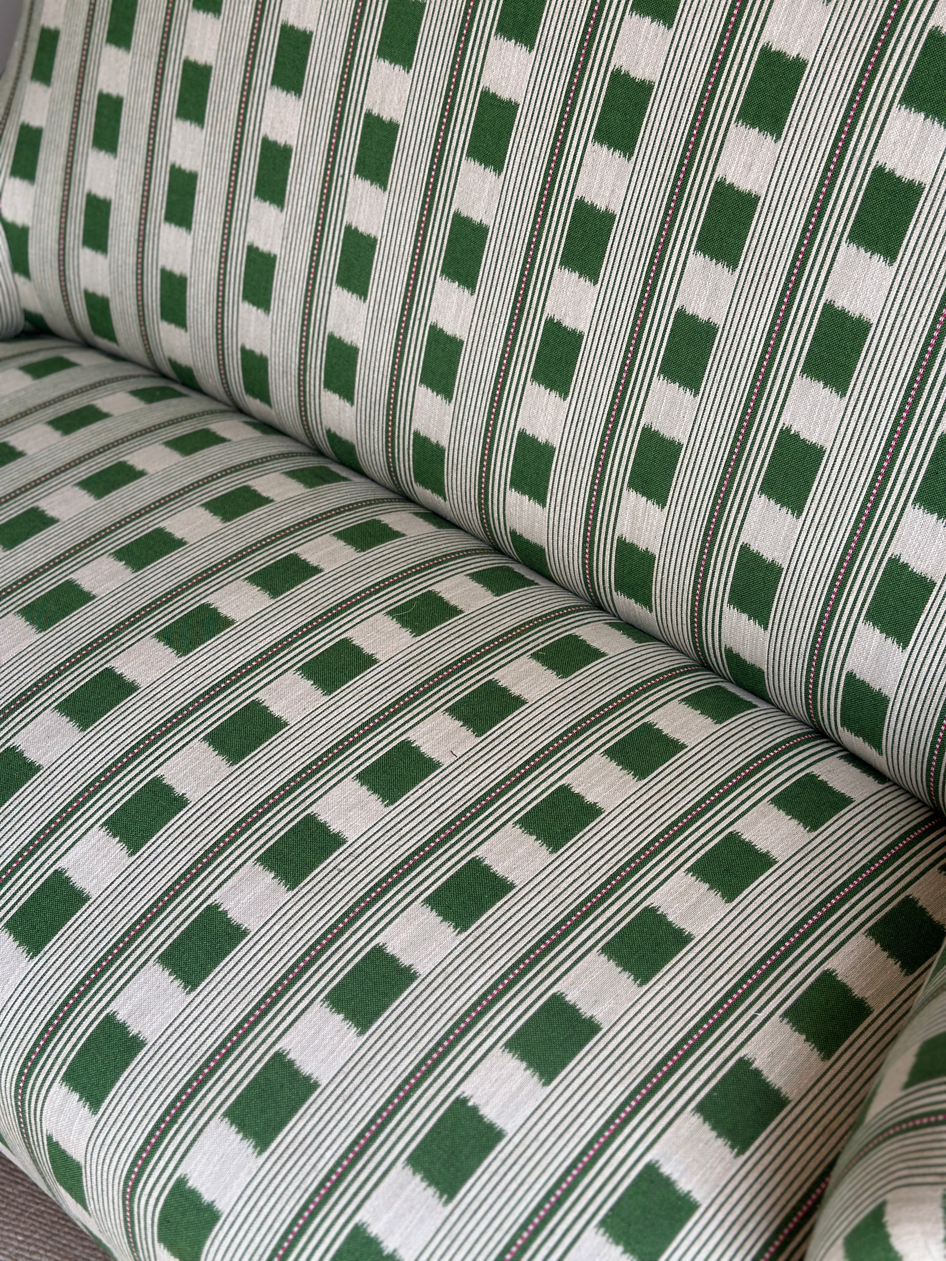 Small French Sofa in Lost and Found Green