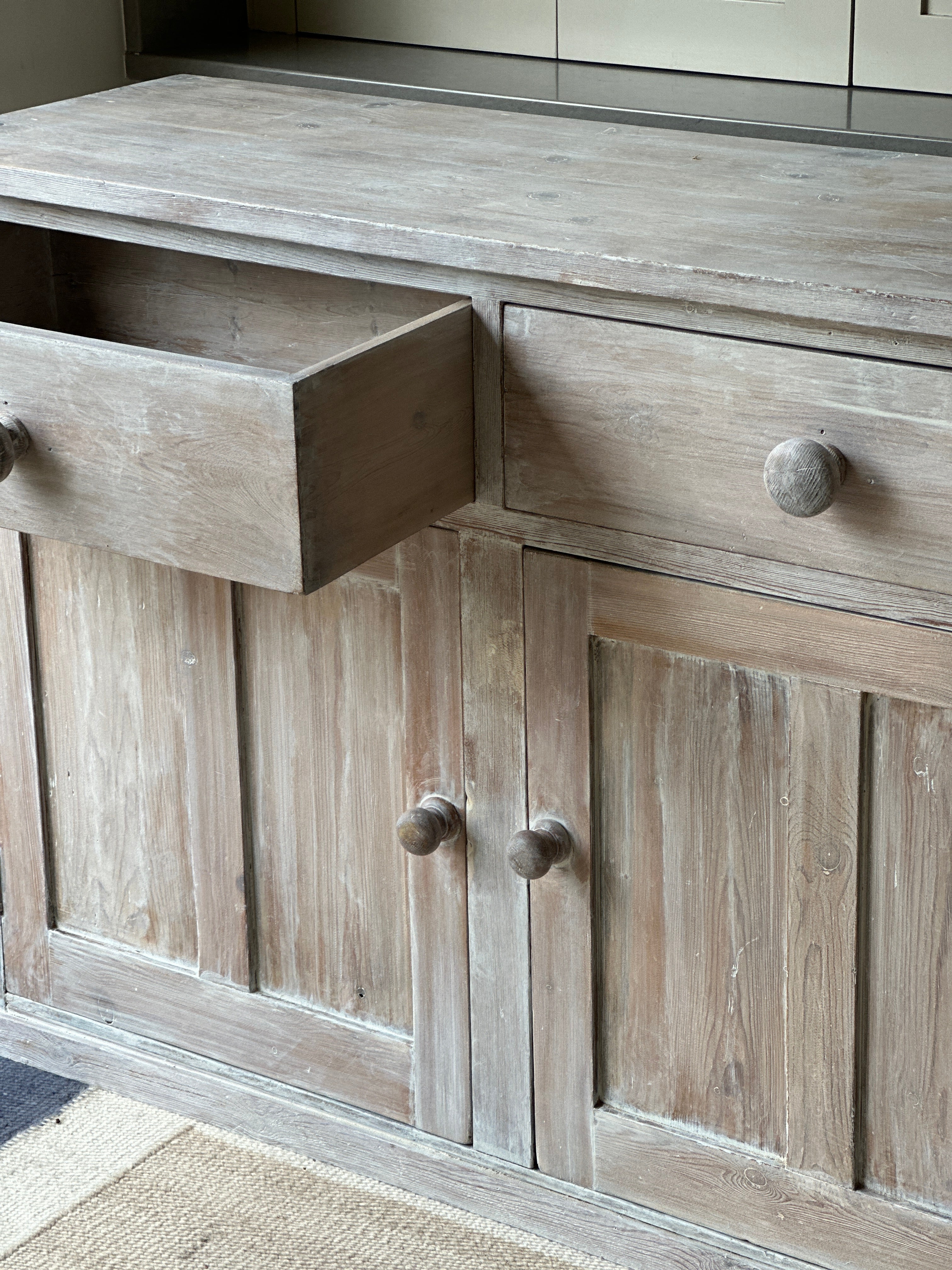 Large Lime Washed Pine Dresser Base