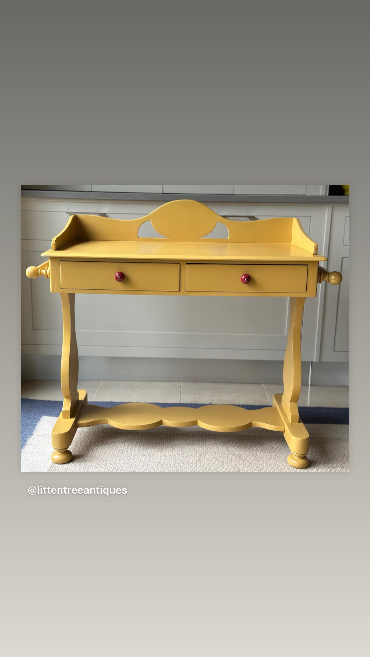 Vintage Pine Washstand in F&B Indian Yellow