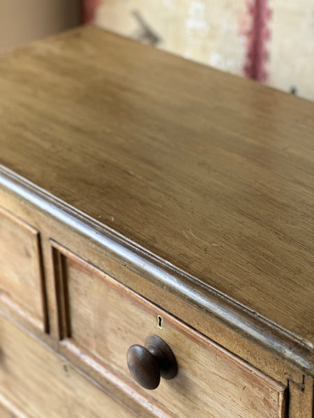 Charming Ochre Glazed Small Pine chest of drawers