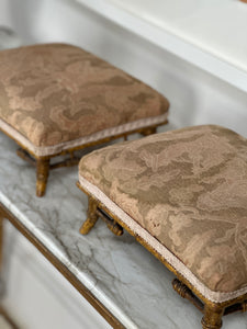 Pair of William IV Faux Bamboo Gilt Footstools