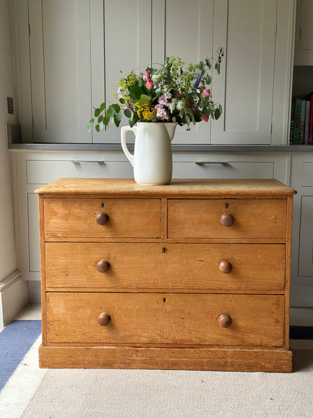 Low Waisted Pine Chest of Drawers