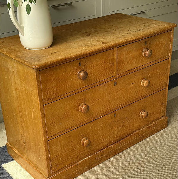 Low Waisted Pine Chest of Drawers