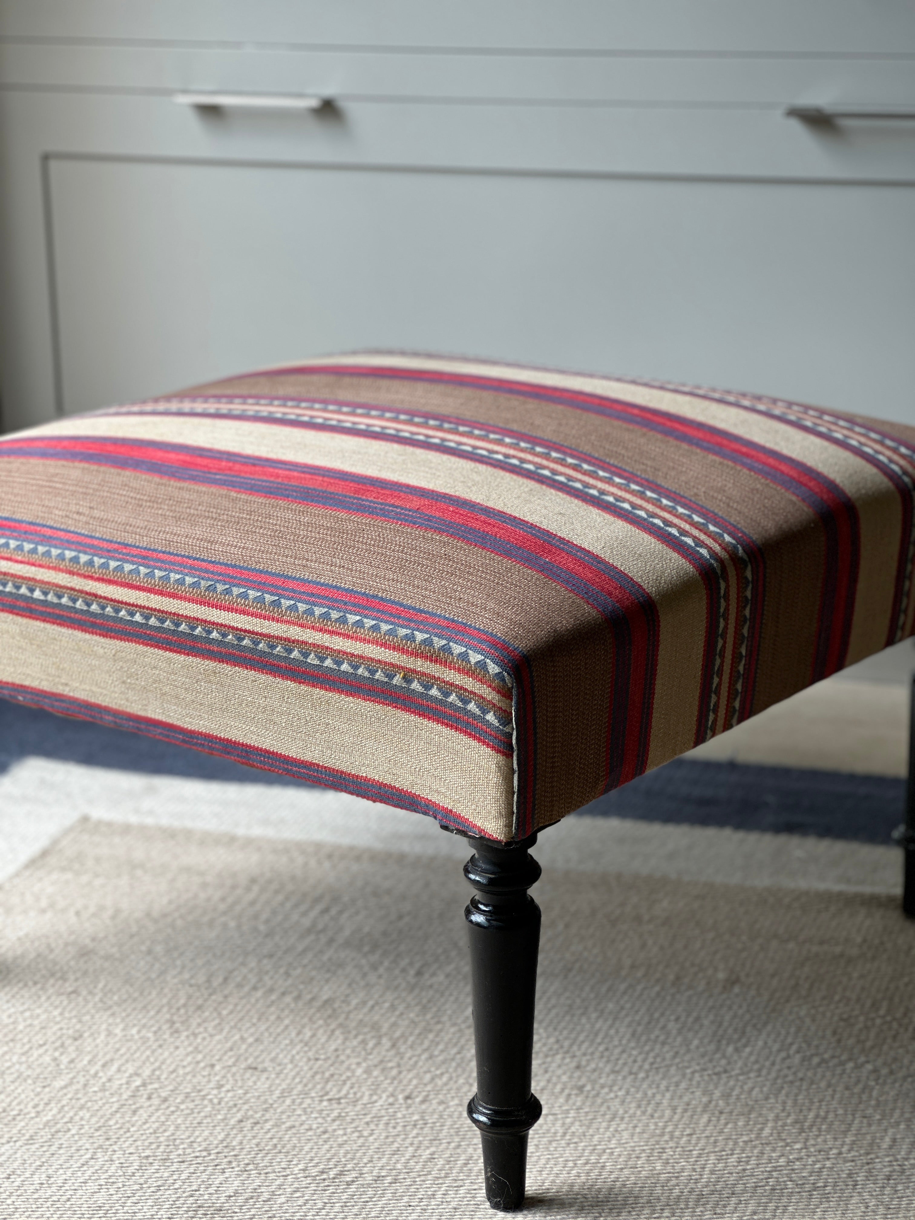 Charming C19th French Footstool in Andrew Martin