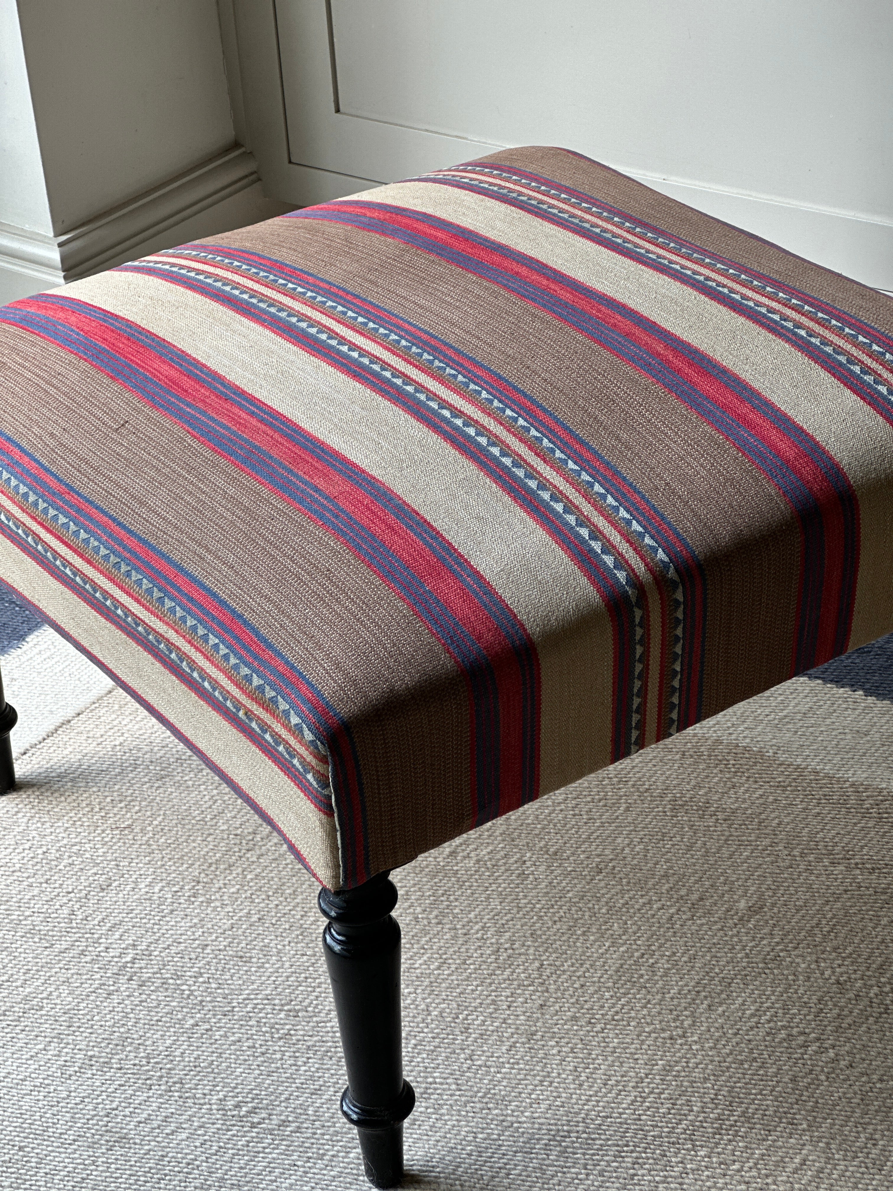 Charming C19th French Footstool in Andrew Martin