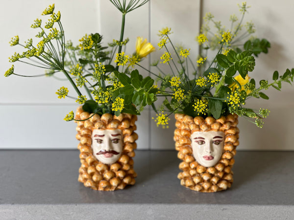 A Small Pair of Hand Painted Pine Cone Heads