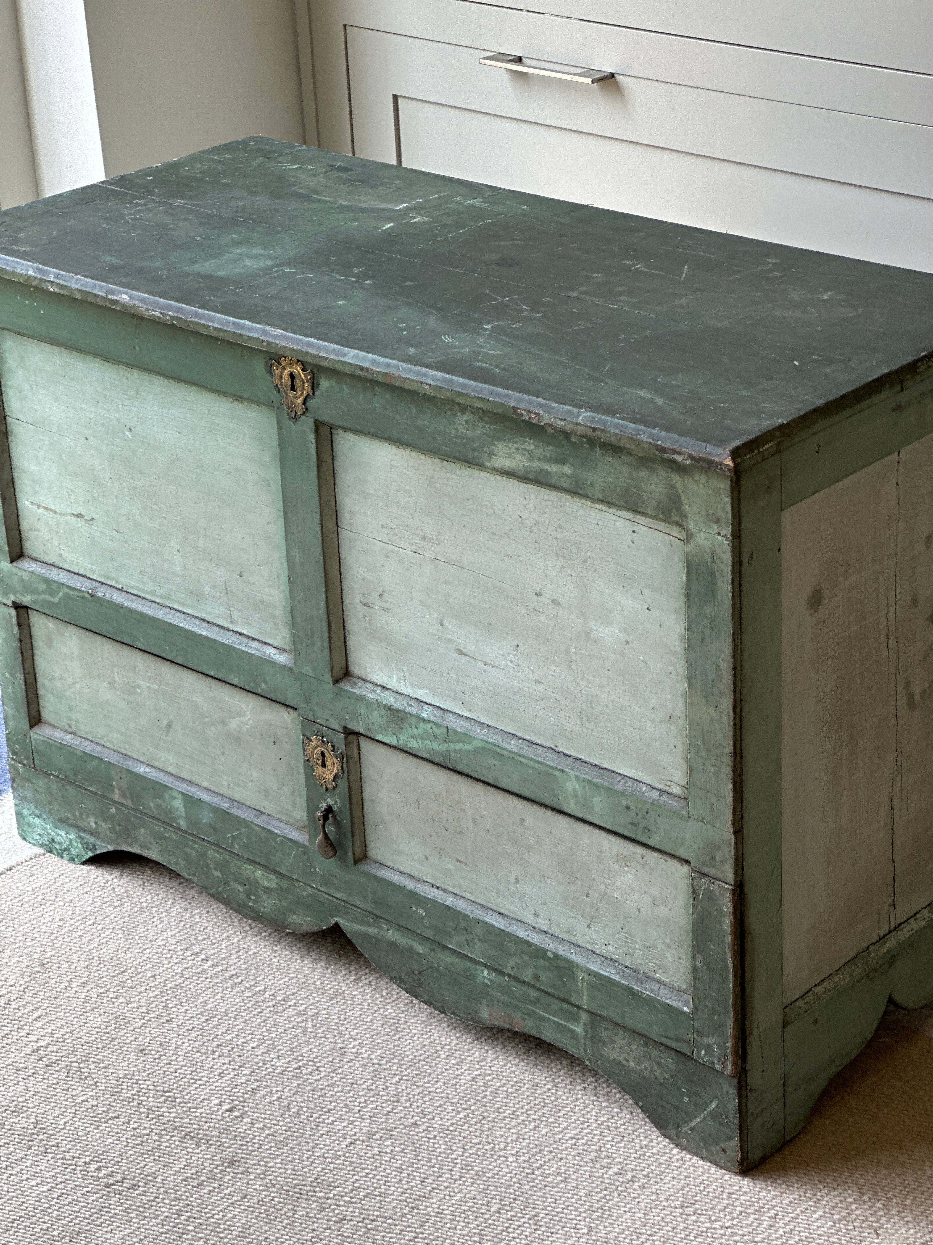 Charming 19th Century Painted Mule Chest