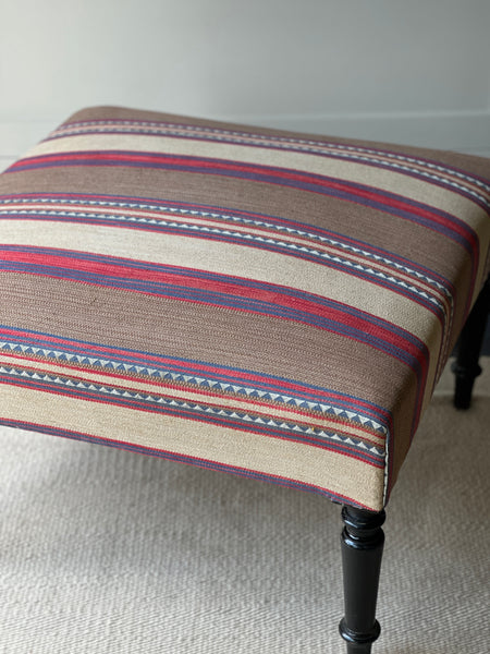 Charming C19th French Footstool in Andrew Martin
