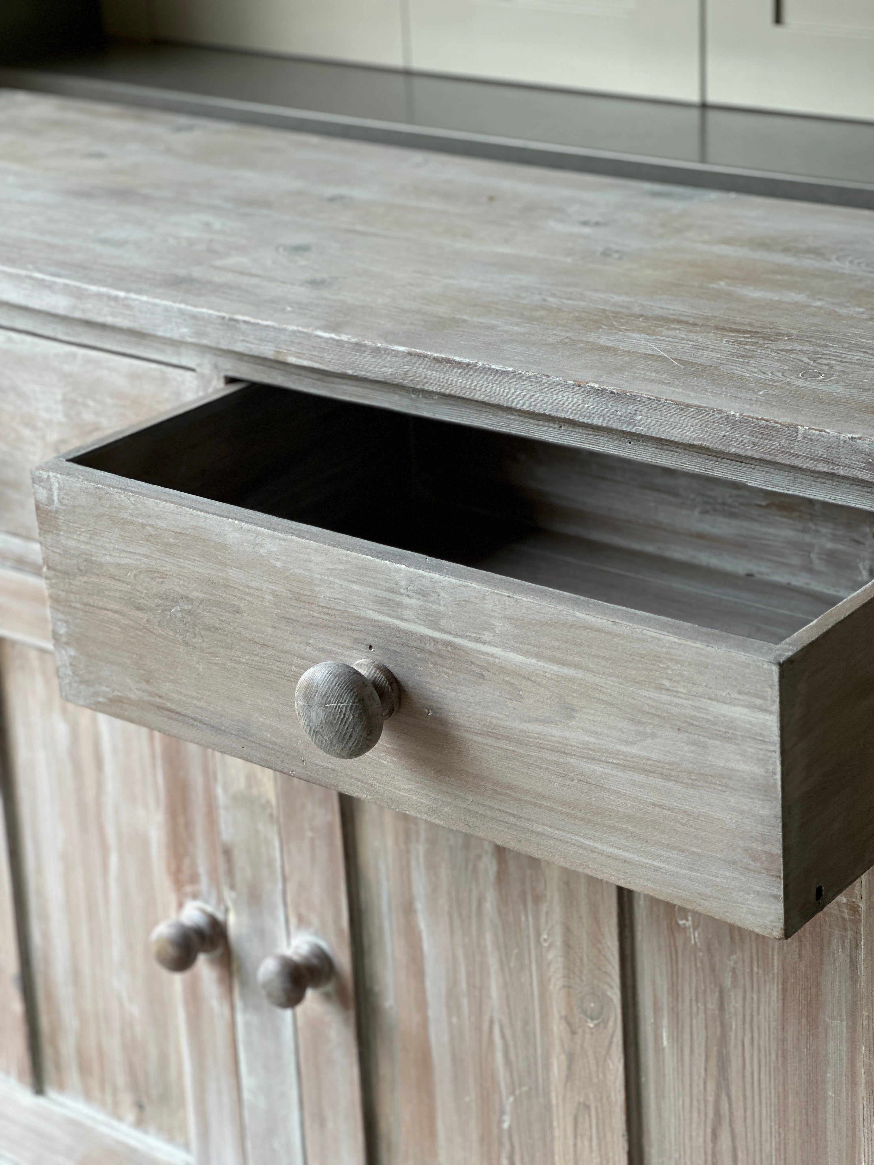 Large Lime Washed Pine Dresser Base