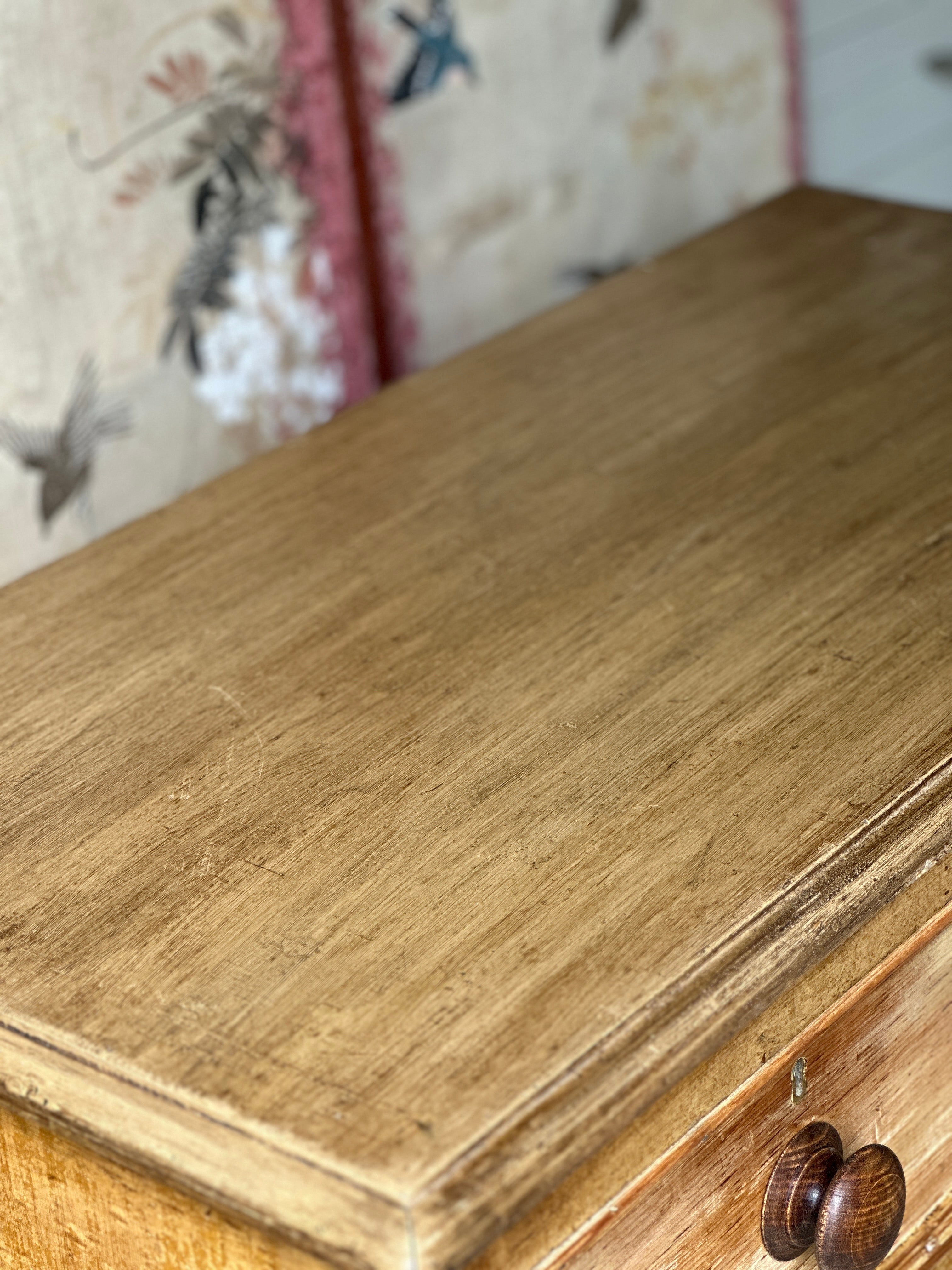 Charming Ochre Glazed Small Pine chest of drawers