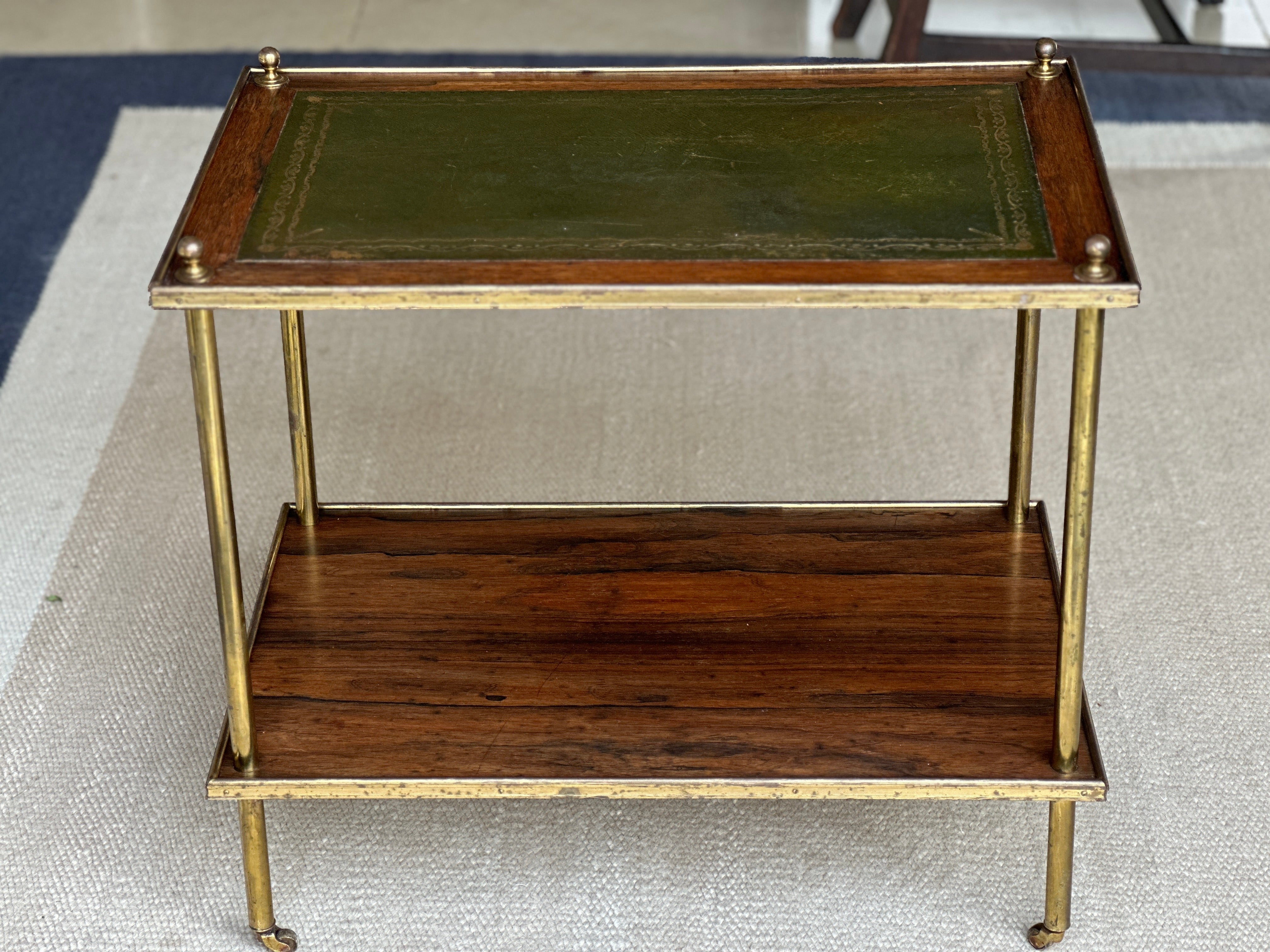 Stunning Brass & Rosewood Brass Etagere