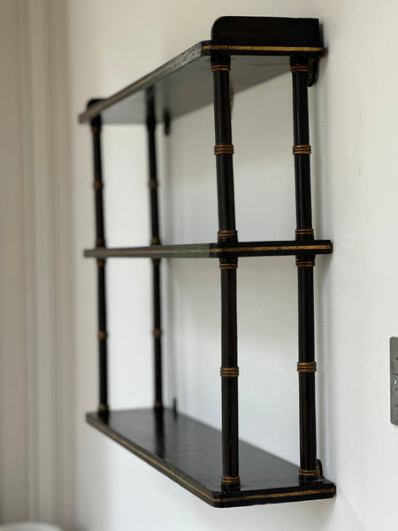 Small Ebonised Hanging Shelves