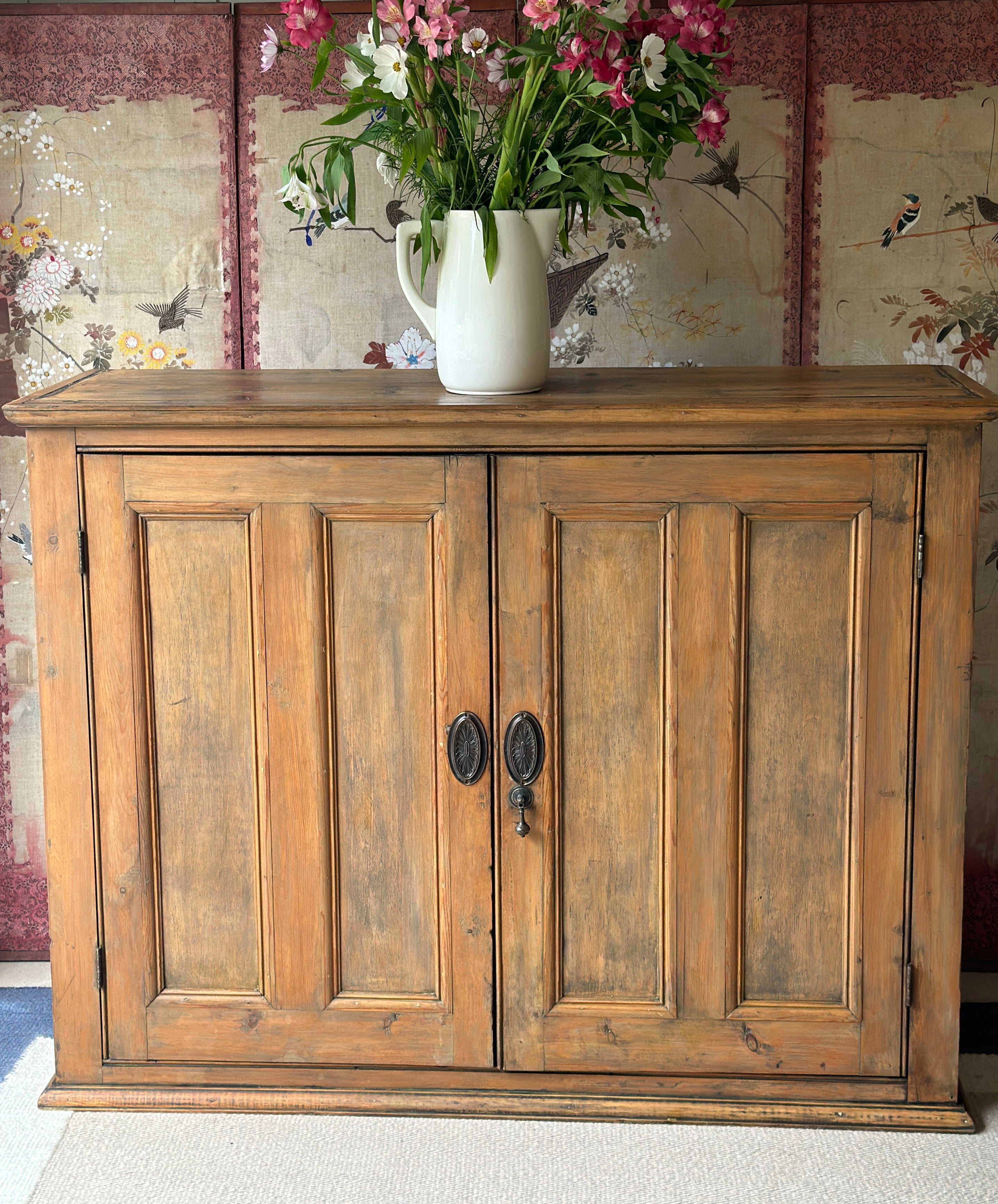 Large Vintage Pine Laundry Cupboard