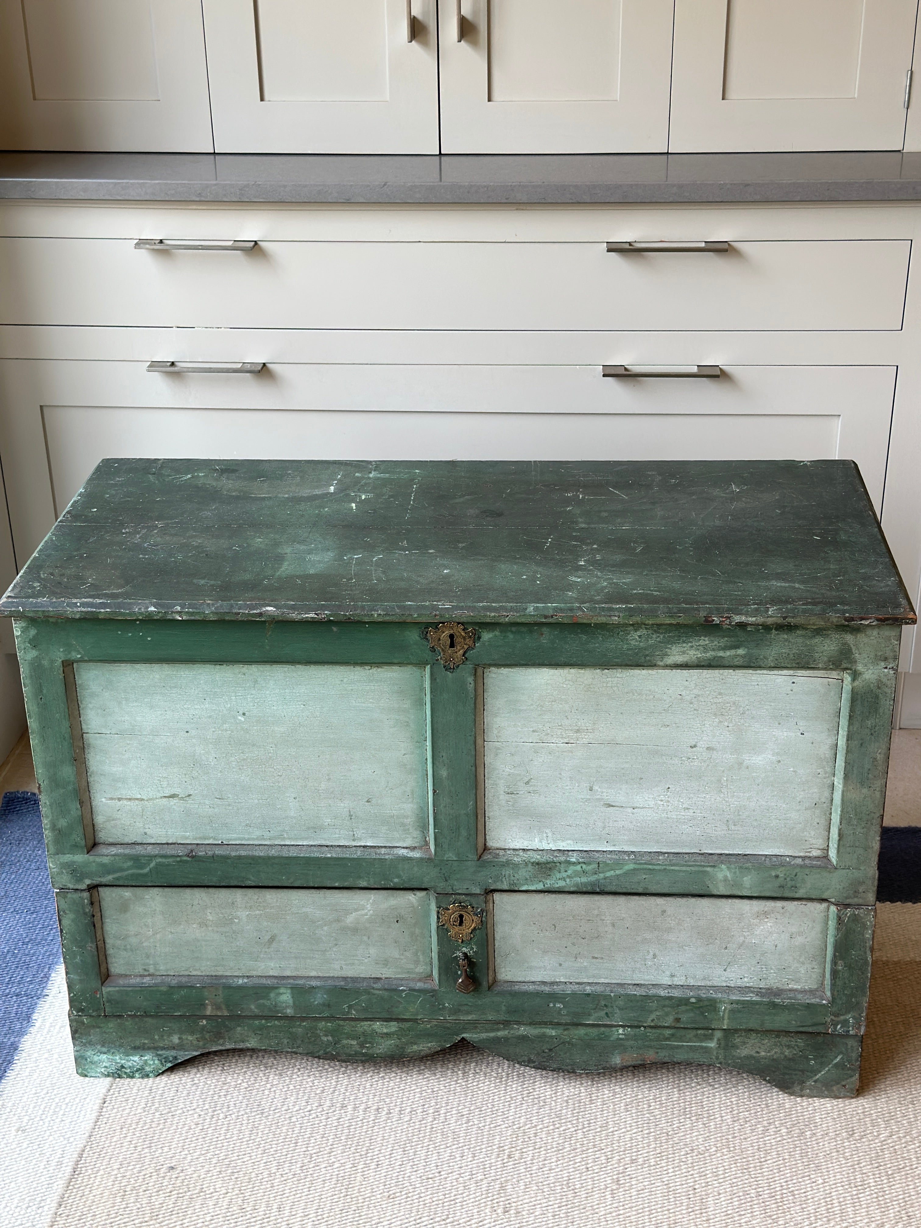 Charming 19th Century Painted Mule Chest