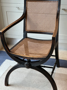 Fab Mahogany X-Frame Bergere Chair