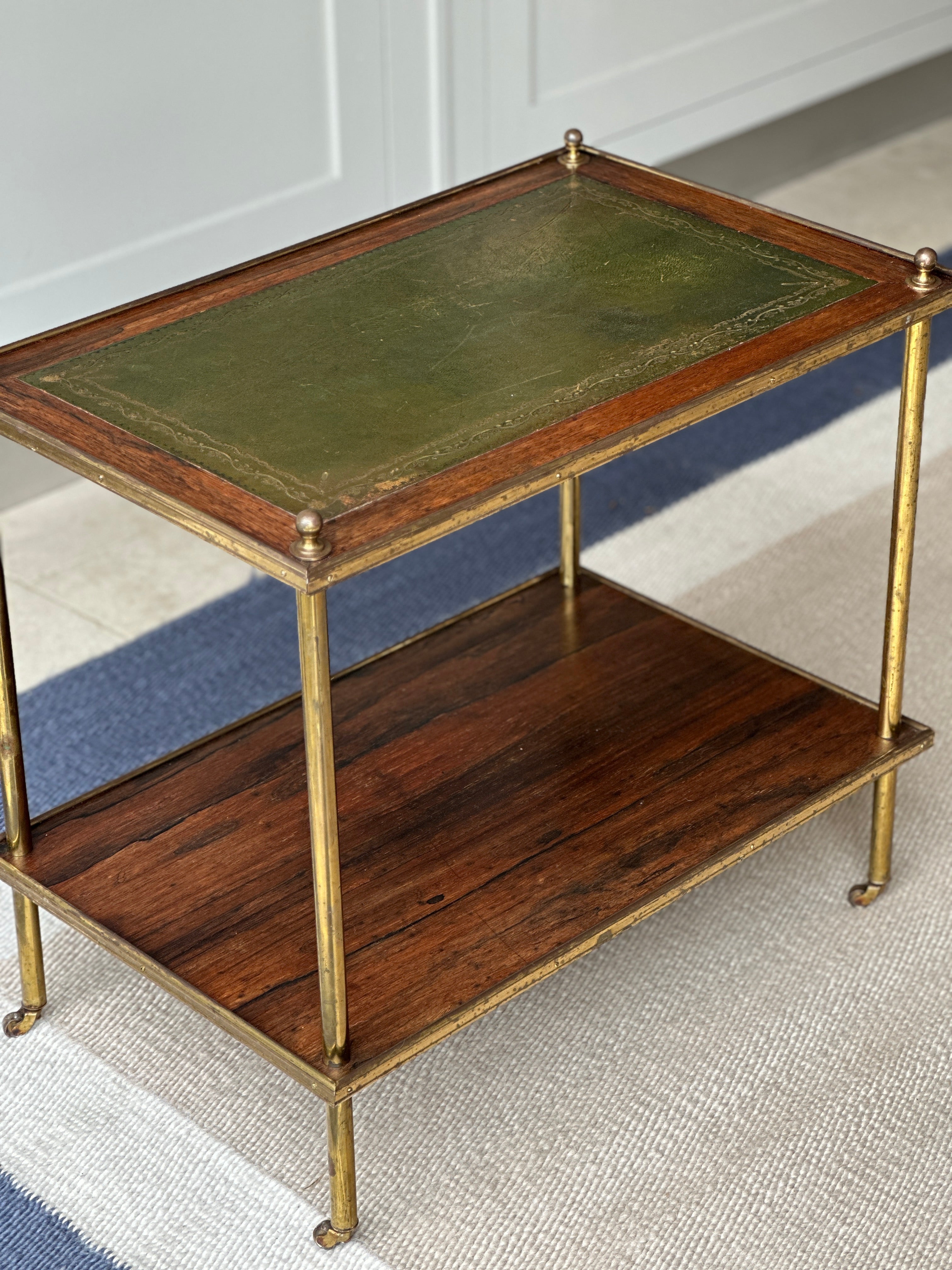 Stunning Brass & Rosewood Brass Etagere