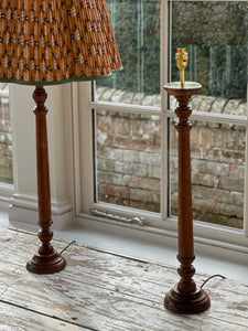 Pair of Tall Wooden Converted Table lamps
