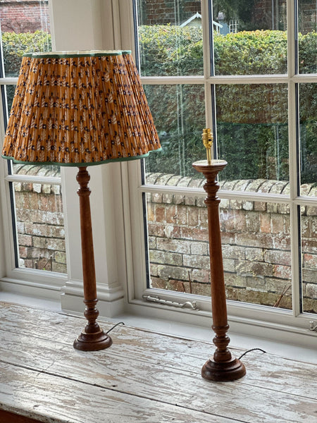 Pair of Tall Wooden Converted Table lamps