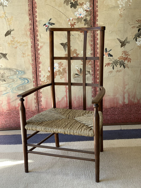 SALE* Lovely William Morris Lattice back chair with rush seat