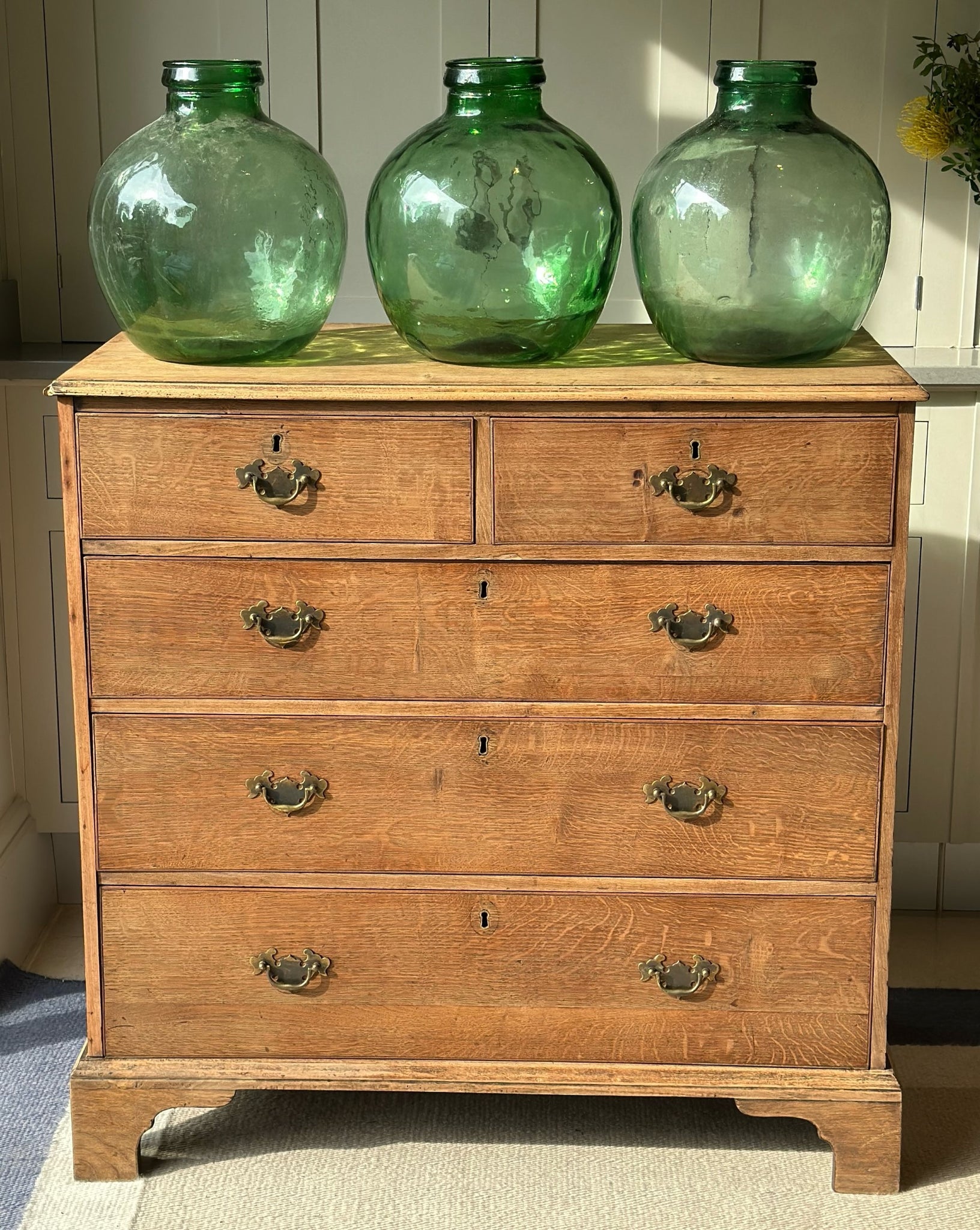19th Century Pale Oak Chest of Drawers.