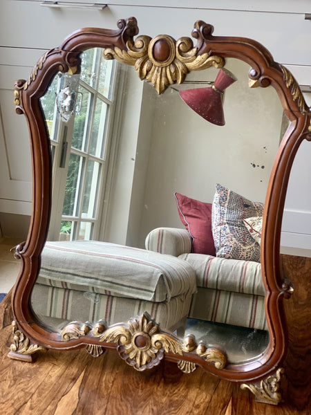 Antique Gilt Wooden Dressing Table Mirror