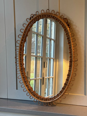 Large Oval Abini Cane Mirror