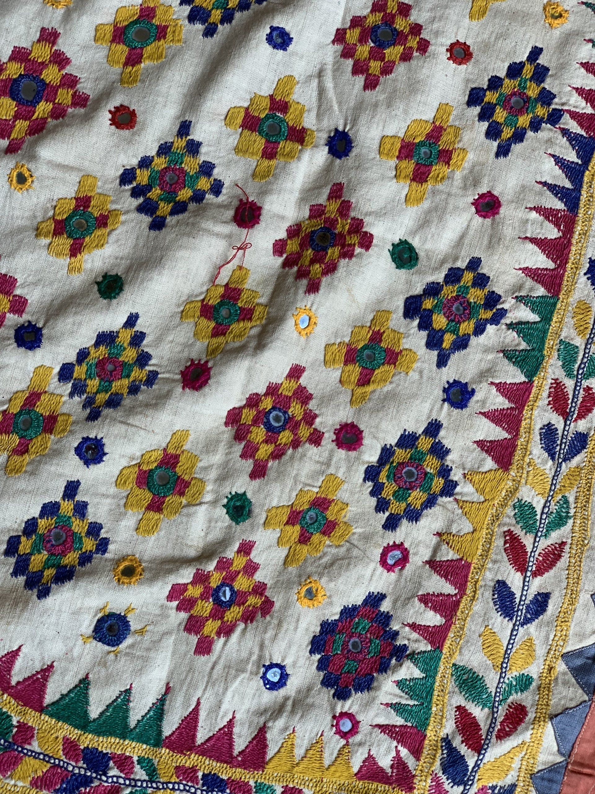 Vintage Embroidered Indian Textile