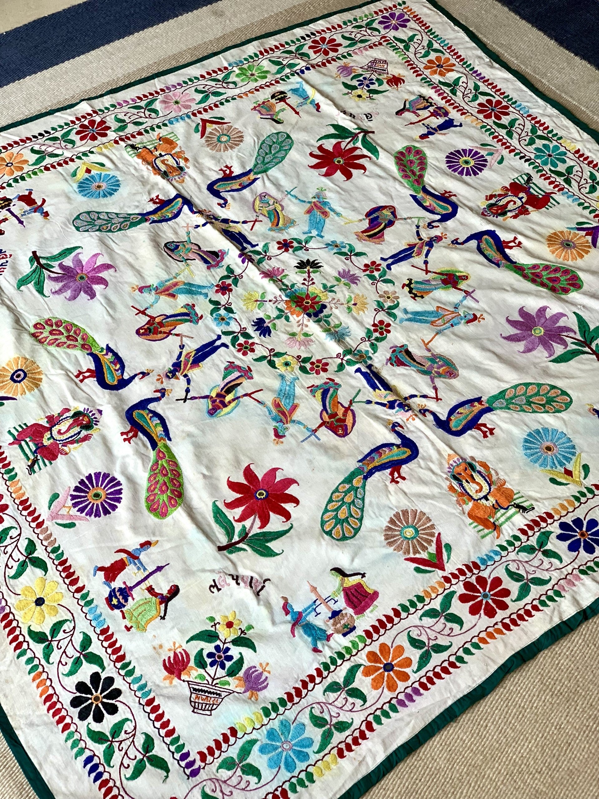 Vintage Embroidered Indian Textile