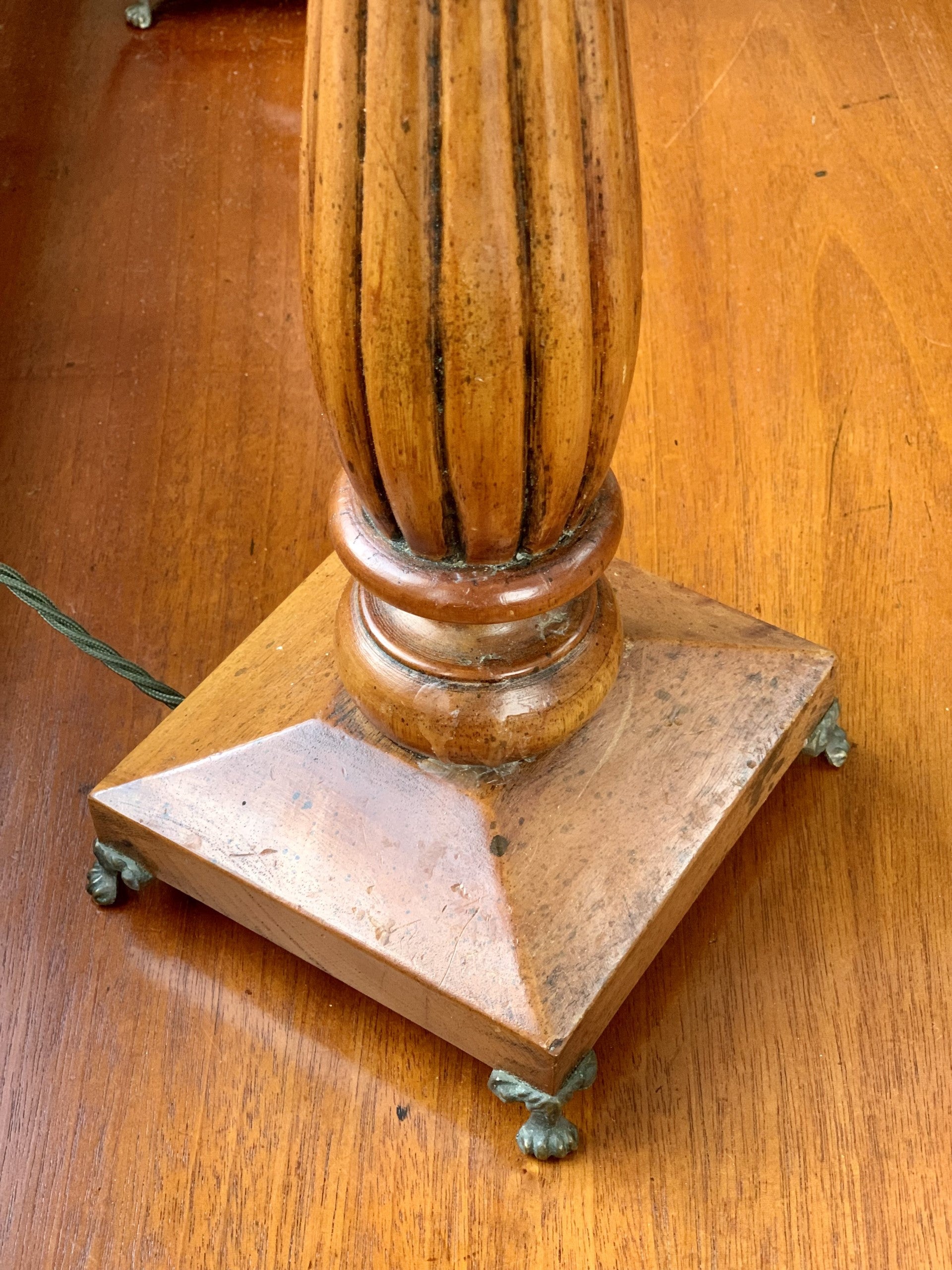 Pair of Tall Converted  Wooden Table Lamps