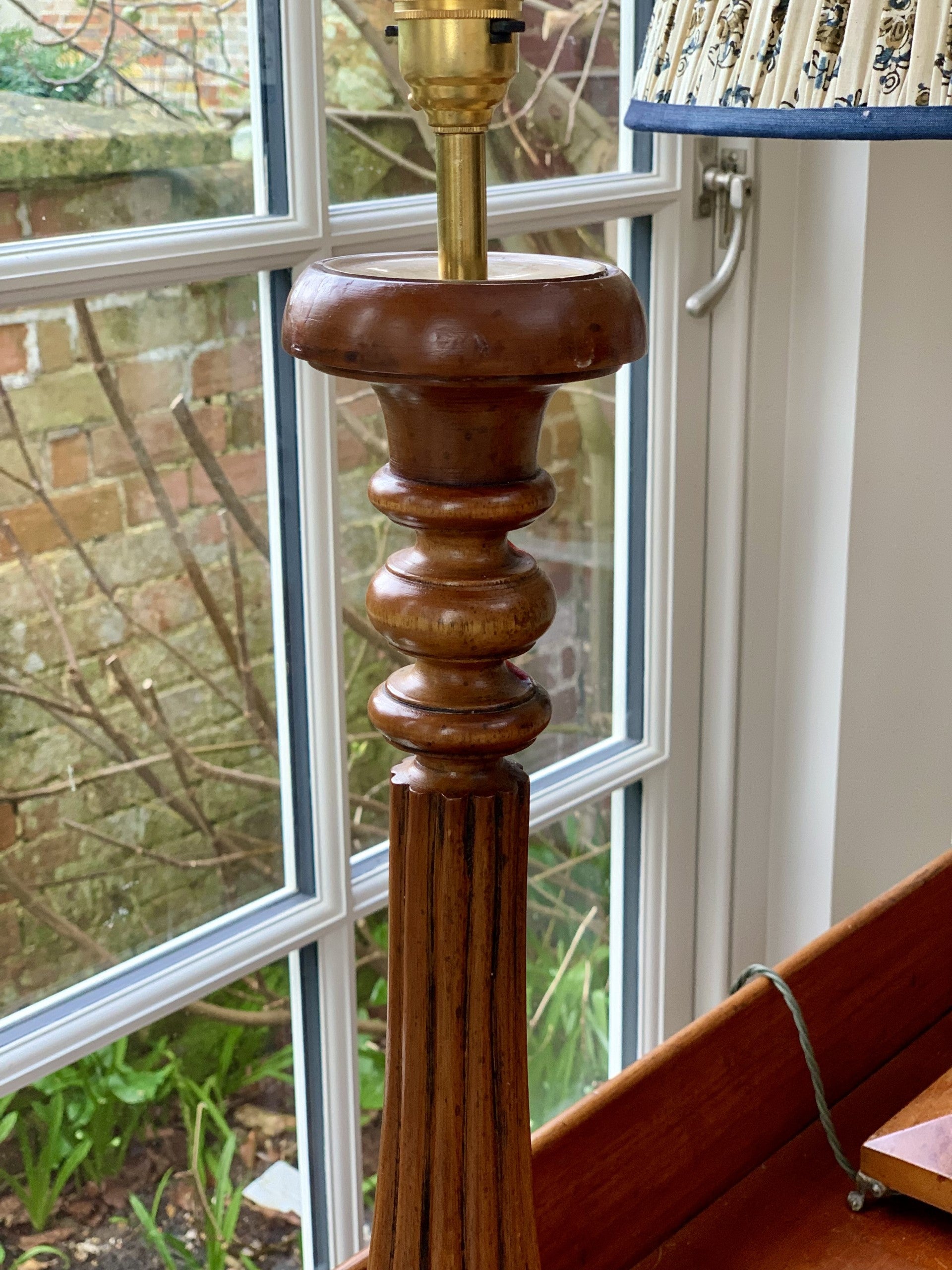 Pair of Tall Converted  Wooden Table Lamps