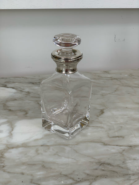 Small Perfume Decanter with Silver Neck