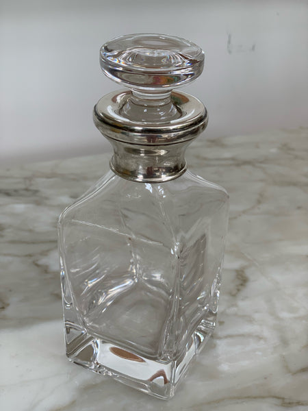 Small Perfume Decanter with Silver Neck