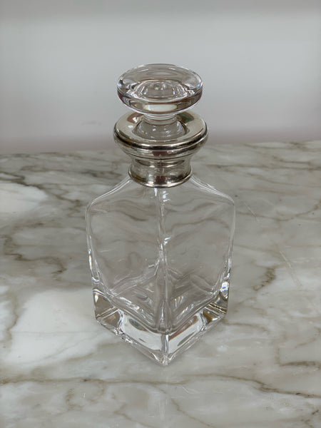 Small Perfume Decanter with Silver Neck