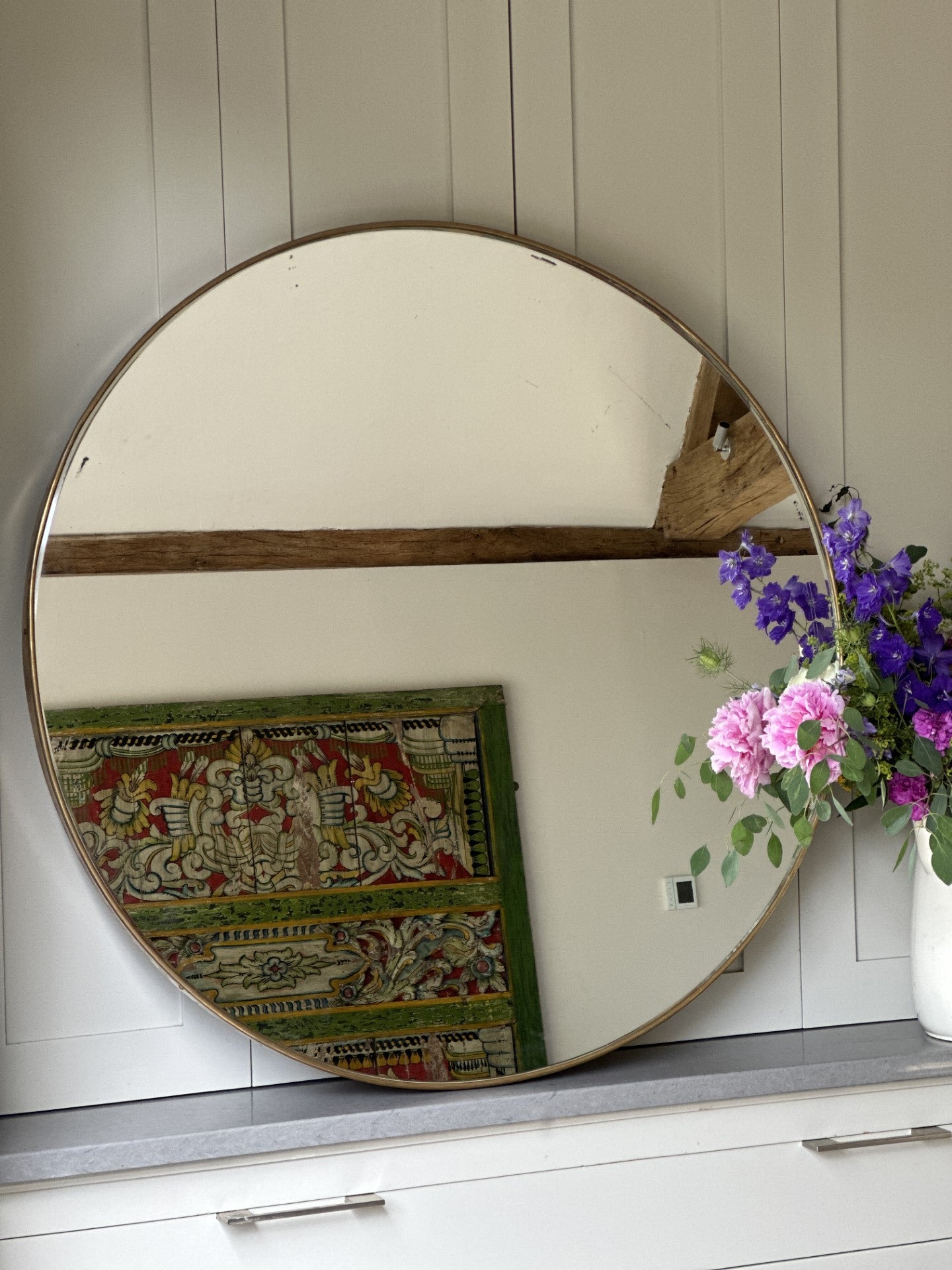 Large Mid Century Italian Circular Mirror