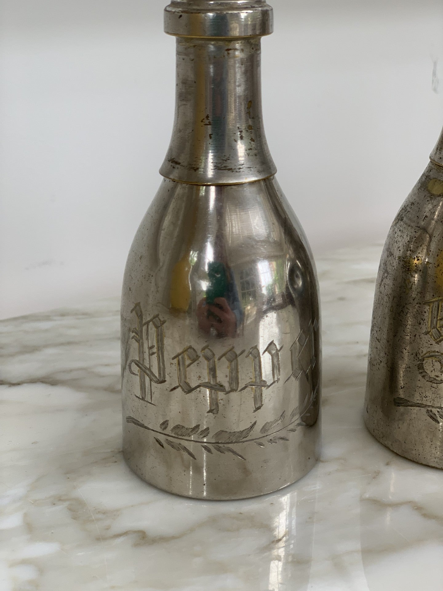 Salt and Pepper Shakers in style of Champagne bottle