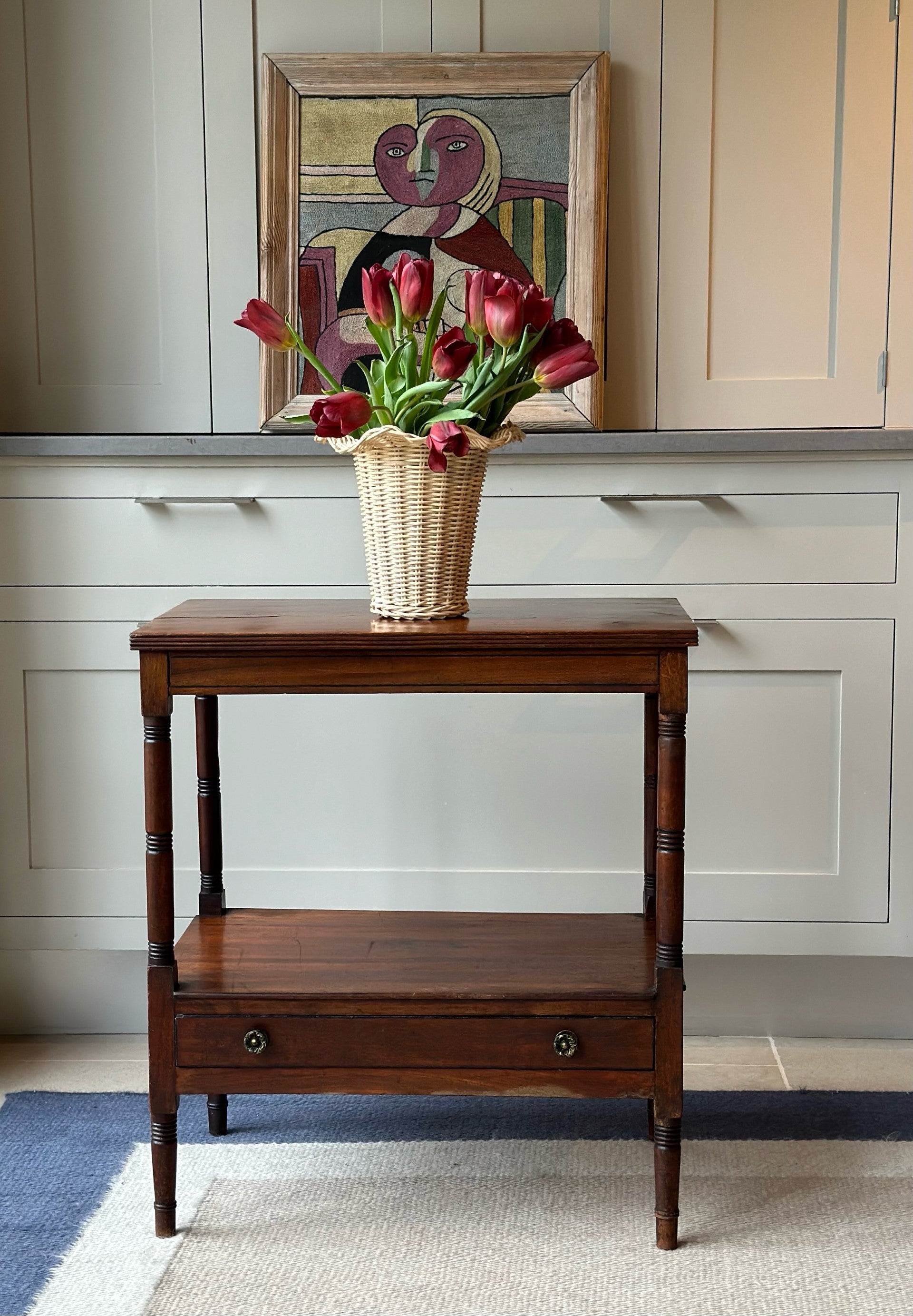 Mahogany Side Table with a Drawer