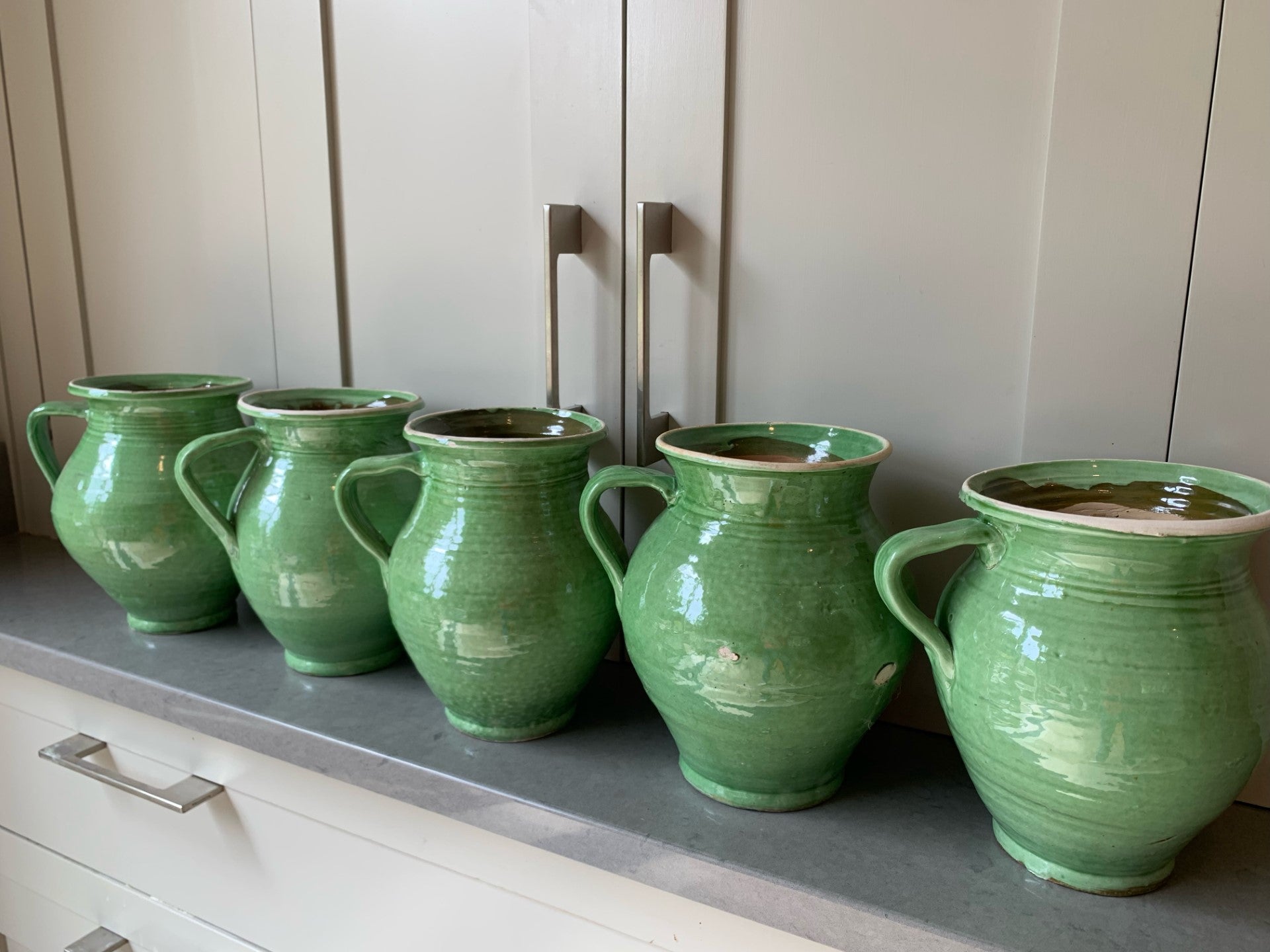 Small Hungarian Vintage Jugs Pale Green