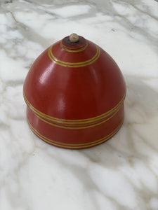 Small Red Wooden lidded Pot