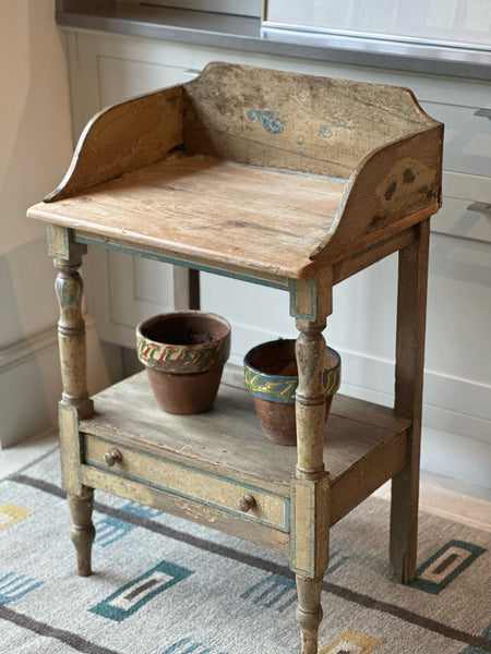 Small Rustic Painted Pine Washstand