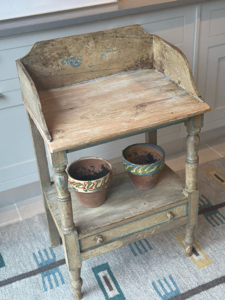 Small Rustic Painted Pine Washstand
