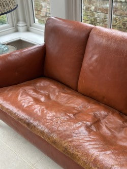 Vintage Leather Sofa with Rivets